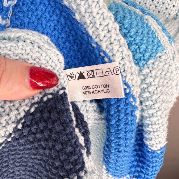 Lisa Todd Sand Sweeper Aqua Combo Striped Knit Long Open Cardigan Duster Sweater - Picture 10 of 11